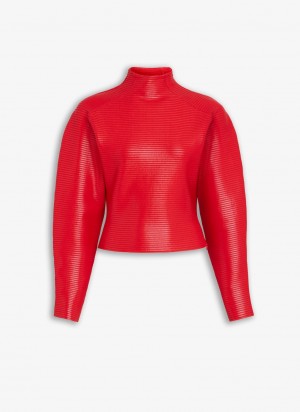 Alaia Coated Jumper Pullover Damen Rot Österreich | A1L-9034