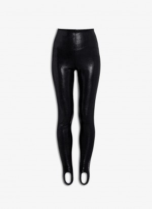 Alaia Coated Leggings Damen Schwarz Österreich | X8R-3080