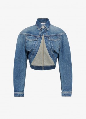 Alaia Denim Cardi Jacken Damen Blau Österreich | S5D-1900