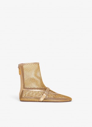 Alaia Fishnet High Ballet Ballerinas Damen Gold Österreich | Z5E-6883