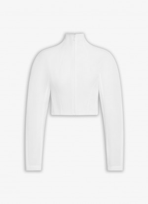 Alaia Highneck Jacket Mäntel Damen Weiß Österreich | V1B-3441