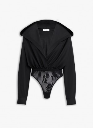 Alaia Hood Body Shirt Bodys Damen Schwarz Österreich | J0V-0726