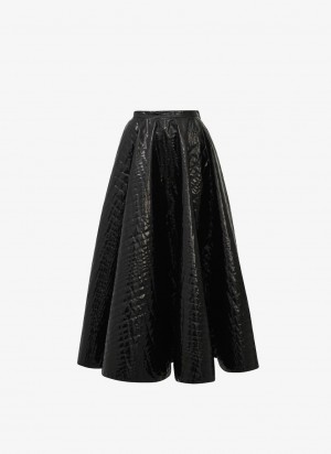 Alaia Midi "Crocodile" Pattern Röcke Damen Schwarz Österreich | W6Y-2299