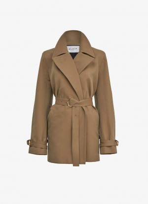 Alaia Midi Trench Mäntel Damen Beige Österreich | N2F-6893