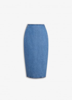 Alaia Pencil Denim Röcke Damen Blau Österreich | H0Q-6858