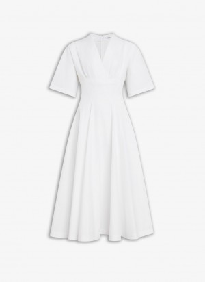 Alaia Poplin Kleid Damen Weiß Österreich | R1C-7829