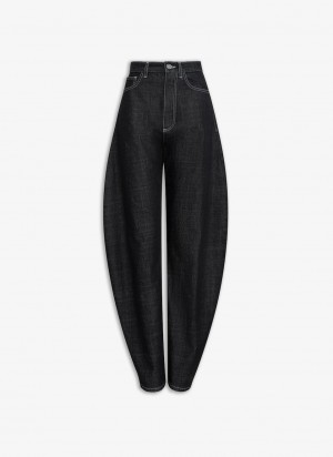 Alaia Round Denim Hose Damen Schwarz Österreich | A5Z-1551