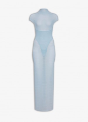 Alaia Sculpting Corset Kleid Damen Blau Österreich | V8R-0627