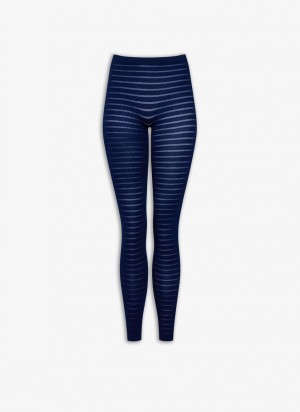 Alaia Sheer Stripes Leggings Damen Blau Österreich | S8G-8410