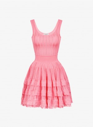 Alaia Shiny Crinoline Kleid Damen Rosa Österreich | O3Z-2688