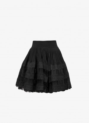 Alaia Shiny Crinoline Röcke Damen Schwarz Österreich | L6S-6884