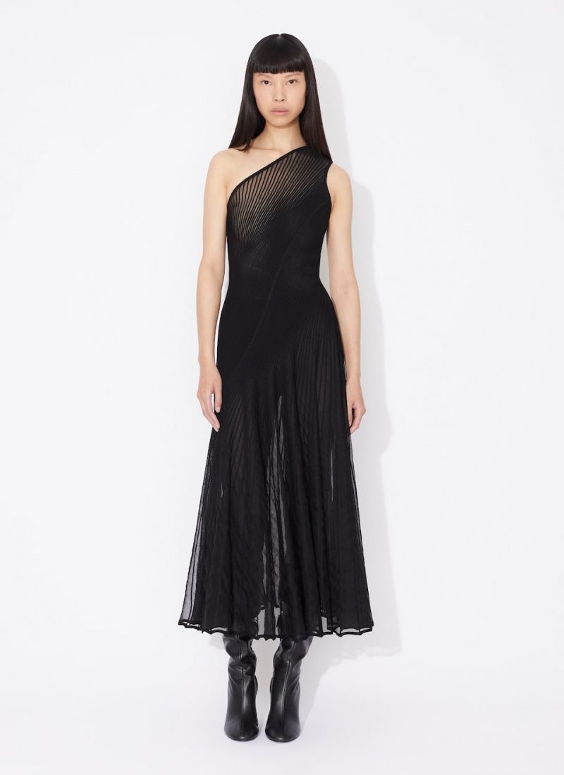 Alaia Asymmetrical Twisted Kleid Damen Schwarz Österreich | H1F-2081