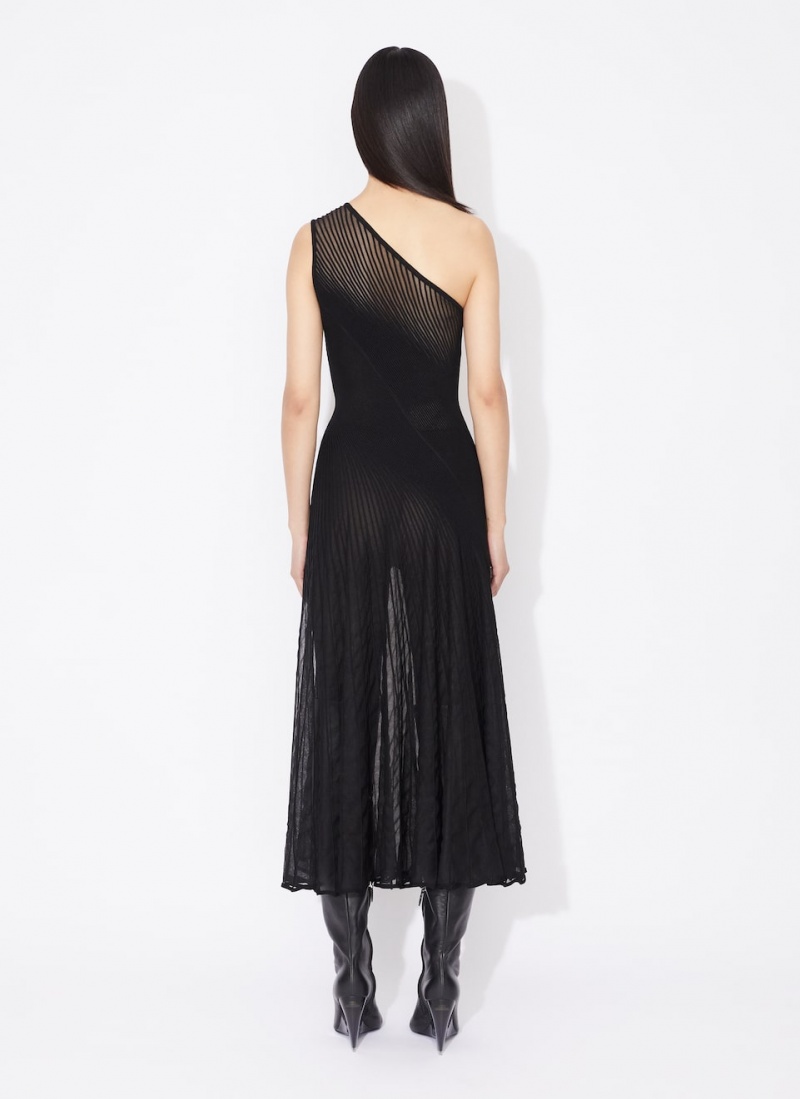 Alaia Asymmetrical Twisted Kleid Damen Schwarz Österreich | H1F-2081