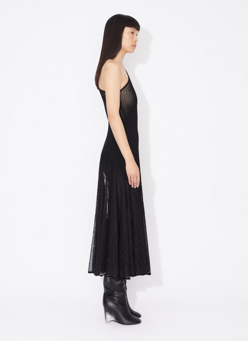 Alaia Asymmetrical Twisted Kleid Damen Schwarz Österreich | H1F-2081