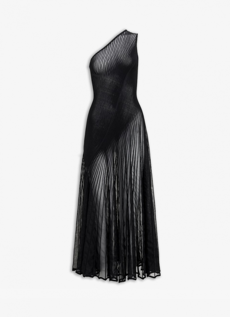 Alaia Asymmetrical Twisted Kleid Damen Schwarz Österreich | H1F-2081