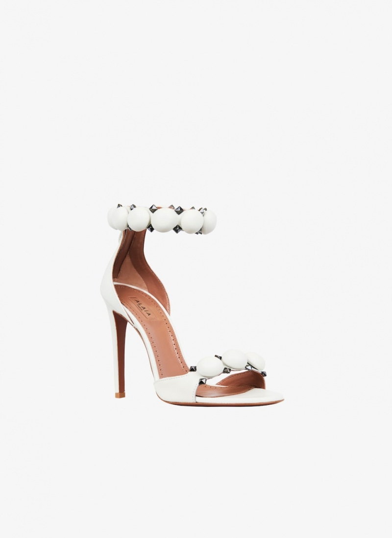 Alaia Bombe Sandalen Damen Off-white Österreich | C6K-6636