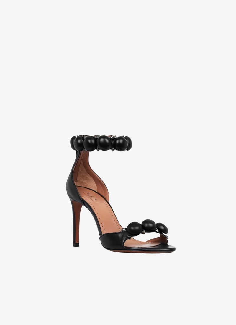 Alaia Bombe Sandalen Damen Schwarz Österreich | H0I-7065