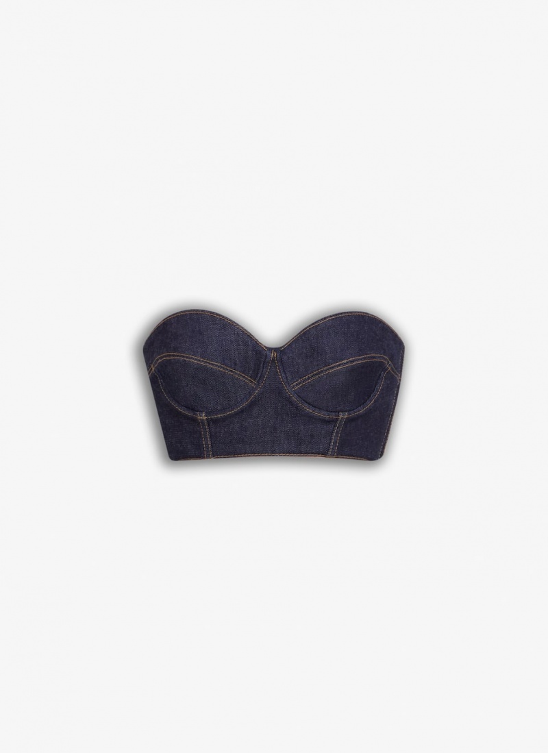 Alaia Bustier Bra Oberteile Damen Blau Österreich | N1M-4343