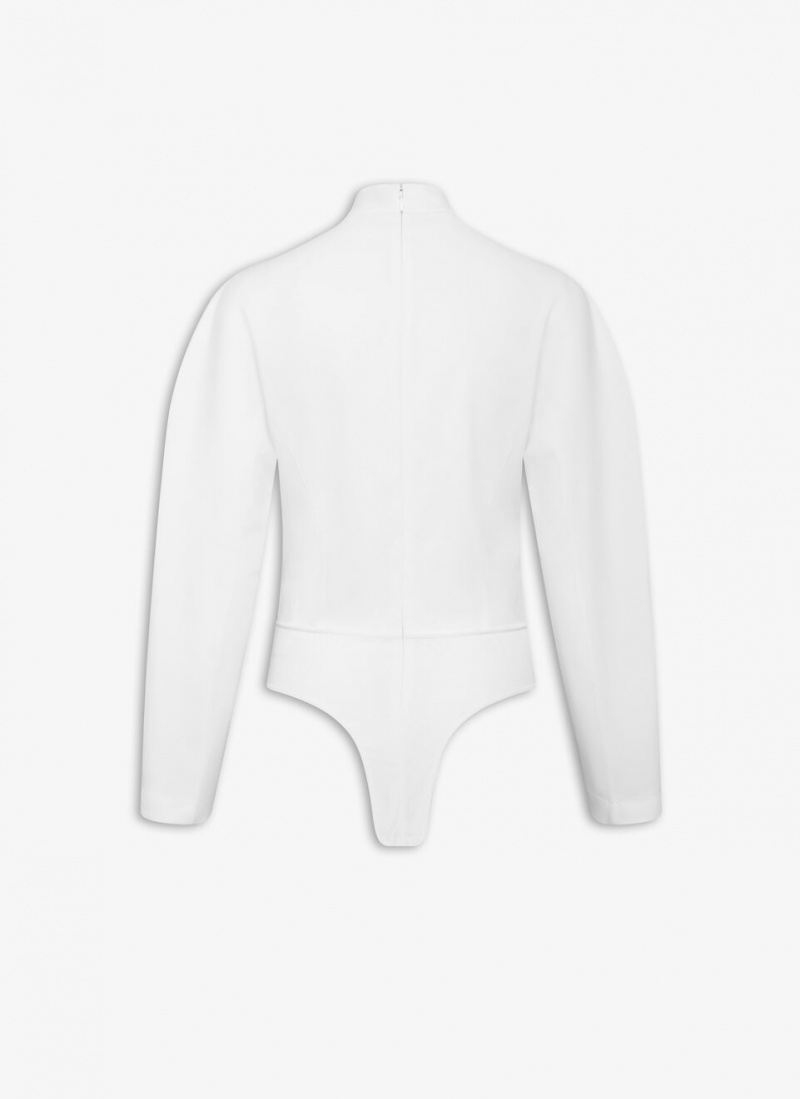 Alaia Cinched Poplin Body Oberteile Damen Weiß Österreich | G5M-1106