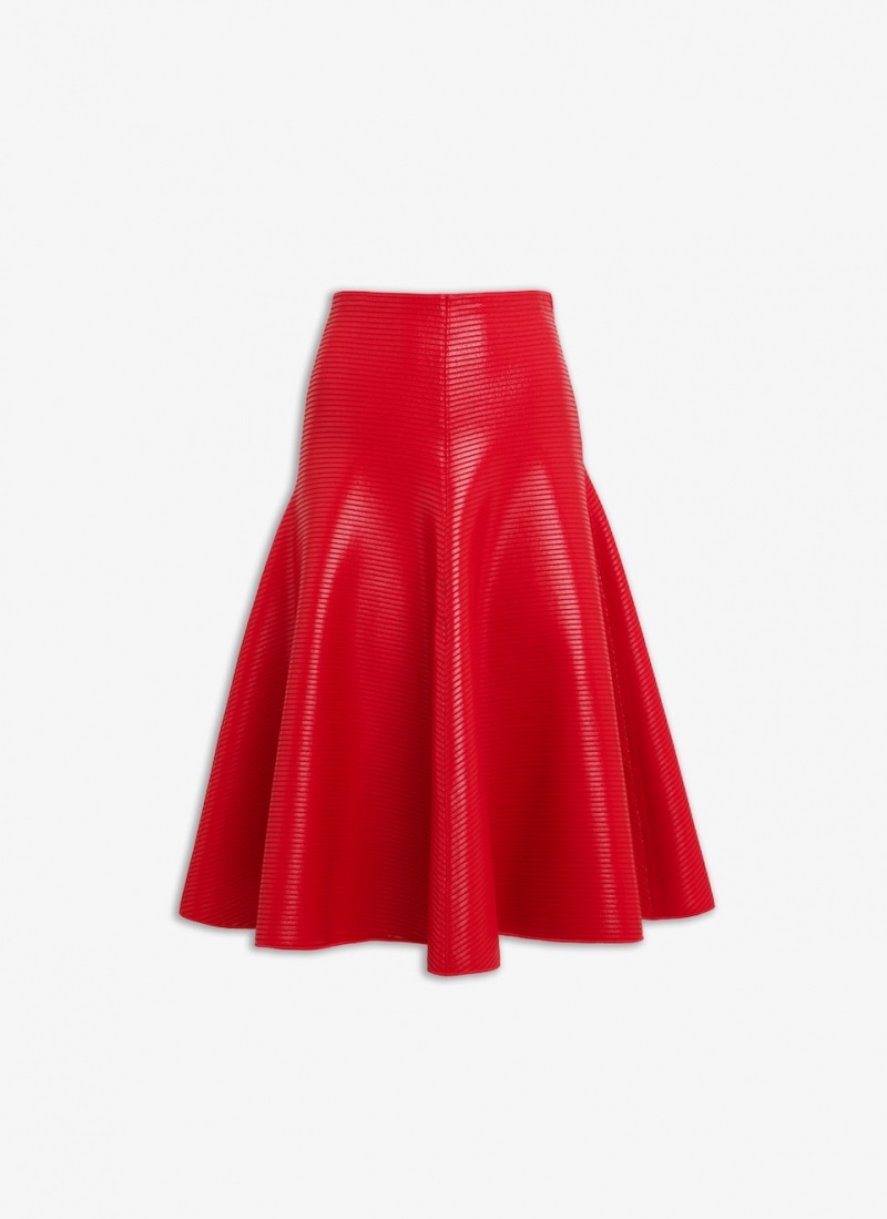 Alaia Coated Flared Röcke Damen Rot Österreich | G0W-1512