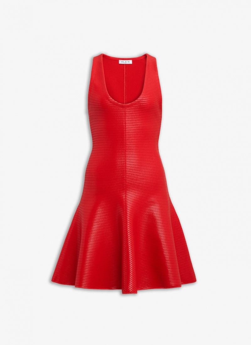 Alaia Coated Kleid Damen Rot Österreich | I3M-9052