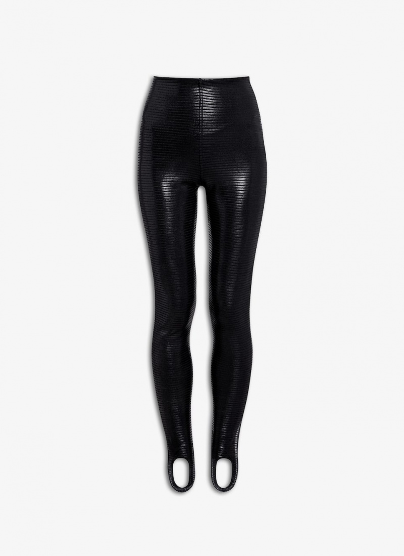 Alaia Coated Leggings Damen Schwarz Österreich | X8R-3080