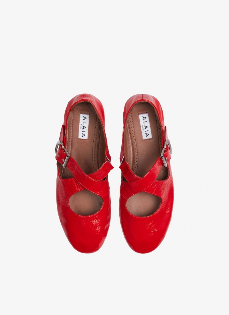 Alaia Criss Cross Ballet Ballerinas Damen Rot Österreich | O1G-0747