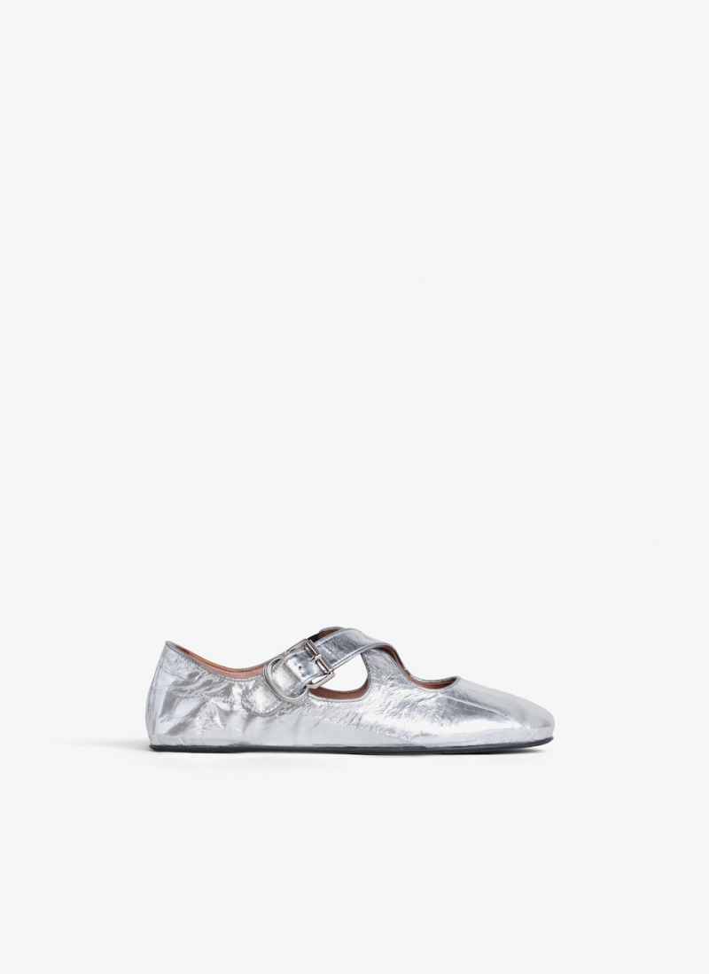 Alaia Criss Cross Ballet Ballerinas Damen Silber Österreich | M3B-1158