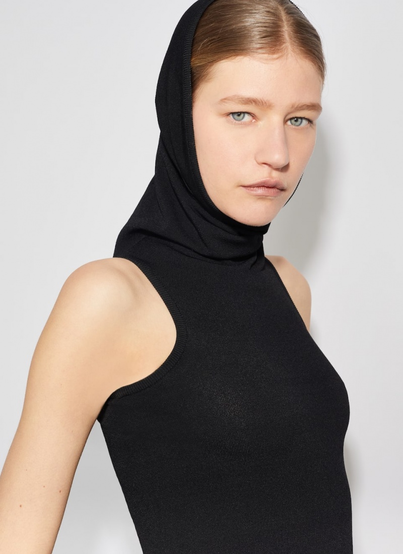 Alaia Crop Mit Kapuze Oberteile Damen Schwarz Österreich | J0N-0404