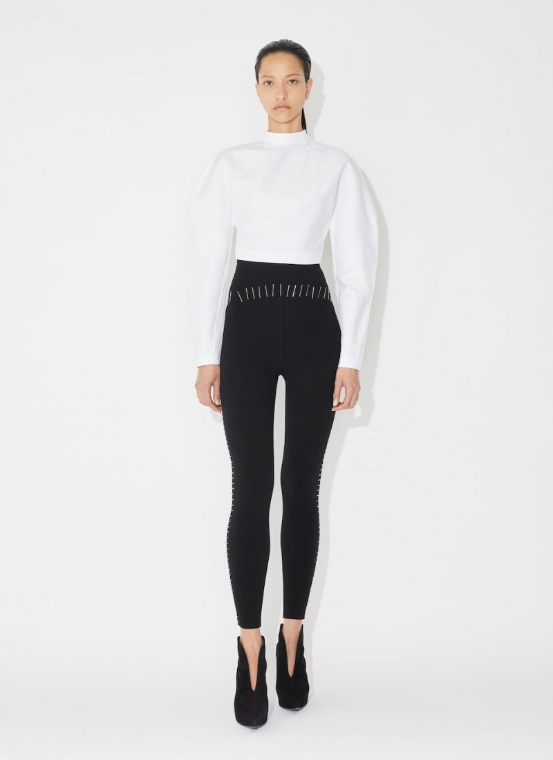 Alaia Cropped Poplin Oberteile Damen Weiß Österreich | M5D-5701