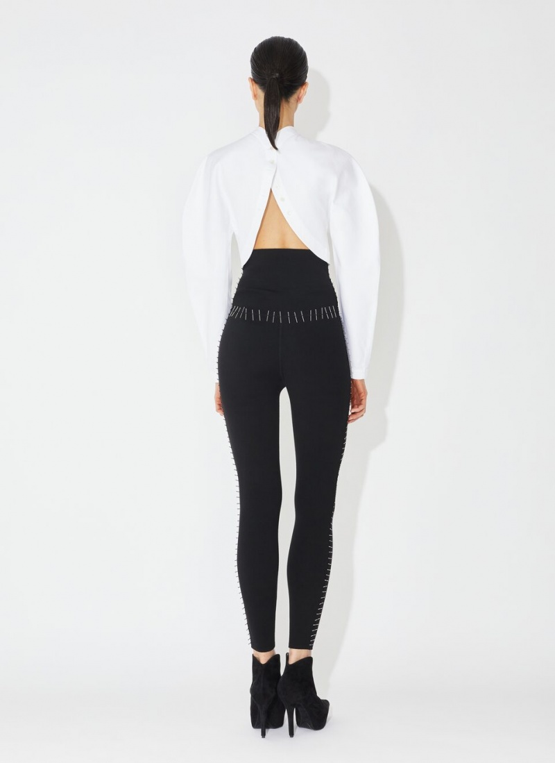 Alaia Cropped Poplin Oberteile Damen Weiß Österreich | M5D-5701