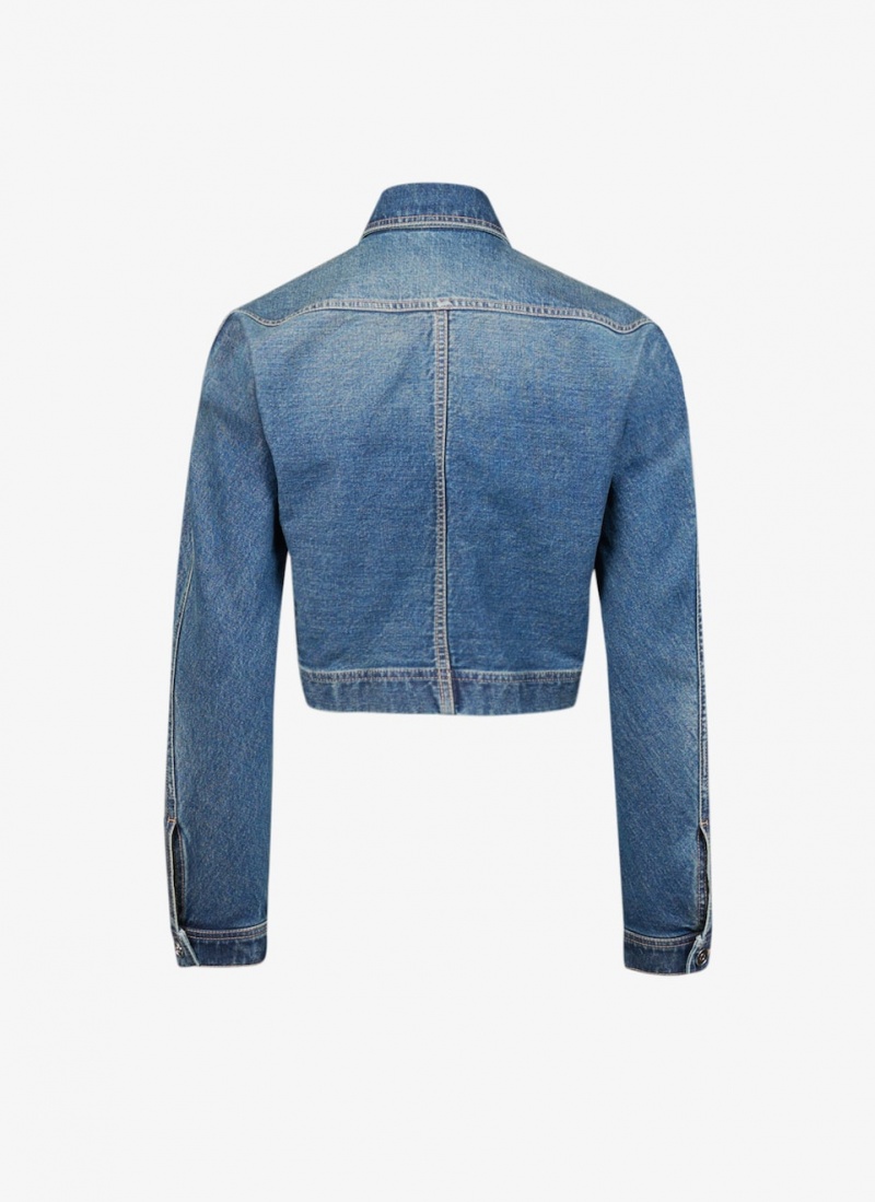 Alaia Denim Cardi Jacken Damen Blau Österreich | G1V-2985