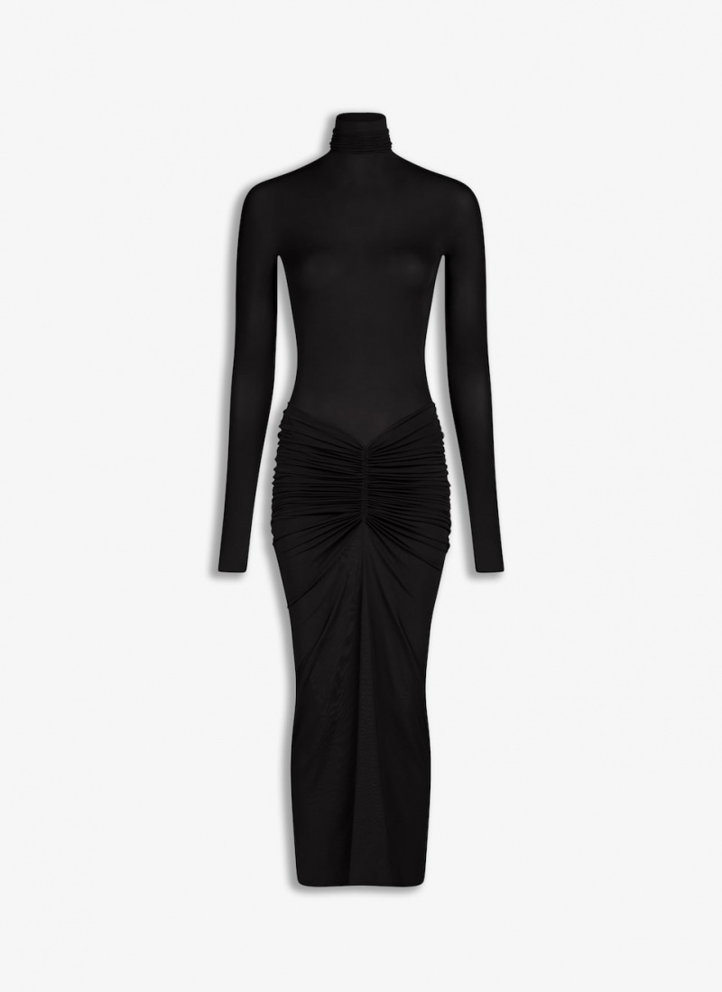 Alaia Draped Jersey Kleid Damen Schwarz Österreich | K8Y-1590