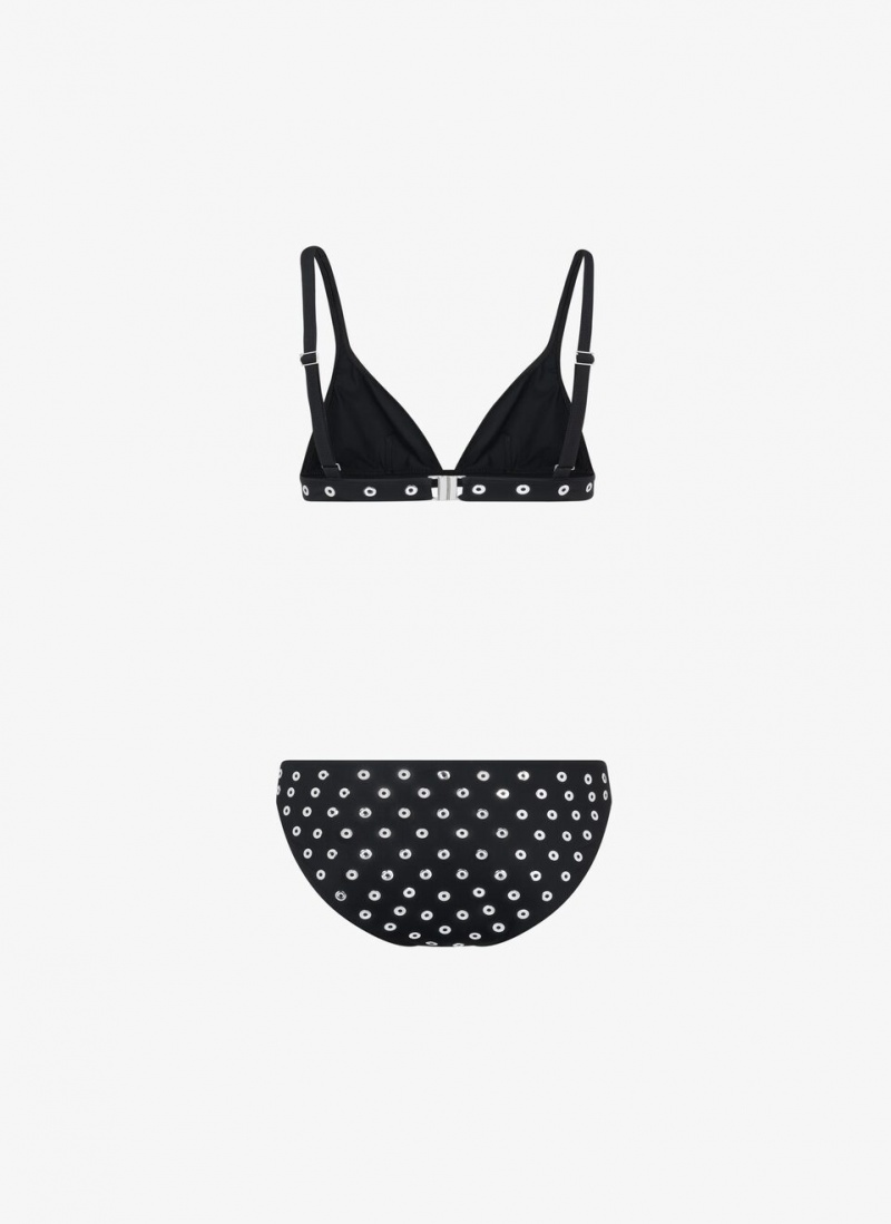 Alaia Eyelet Bikini Bademode Damen Schwarz Österreich | Q2V-8580