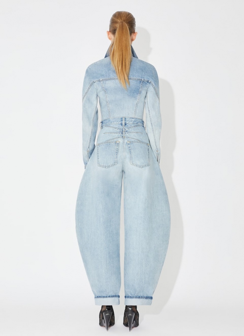 Alaia Fitted Denim Jacken Damen Blau Österreich | J8R-3007