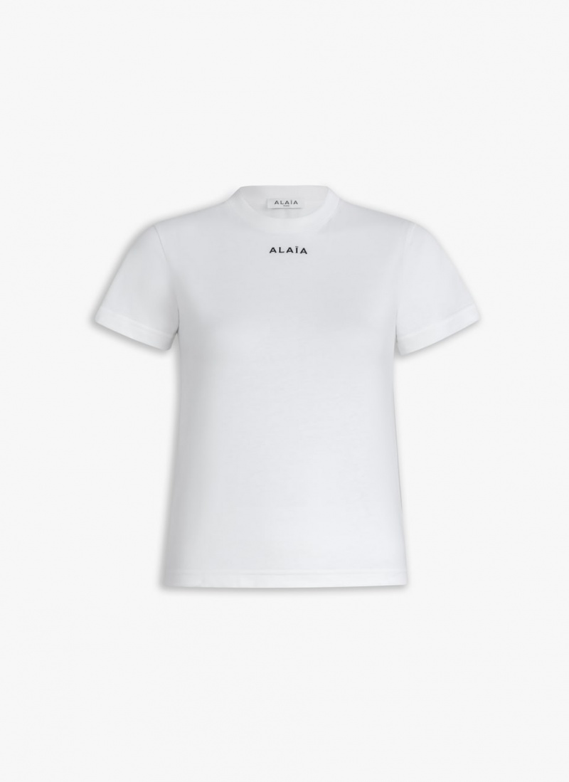 Alaia Fitted T-shirt Alaïa Oberteile Damen Weiß Österreich | Y8G-2102