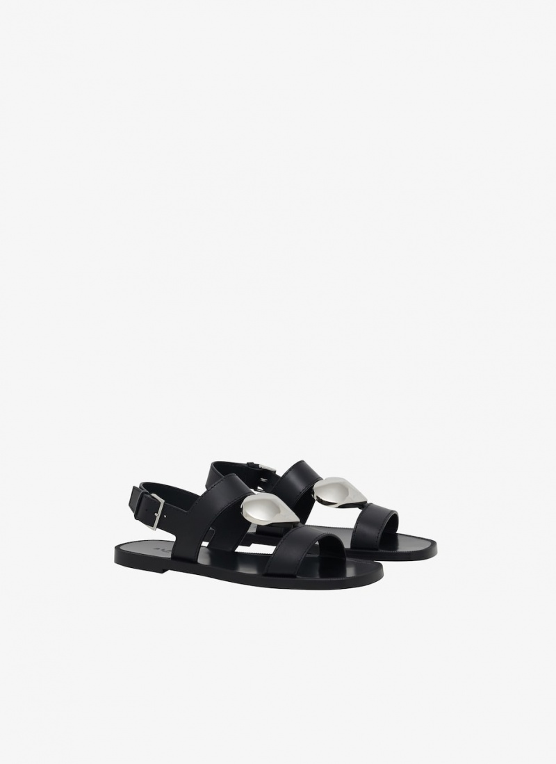 Alaia Flache Le Cœur Sandalen Damen Schwarz Österreich | O5V-0275