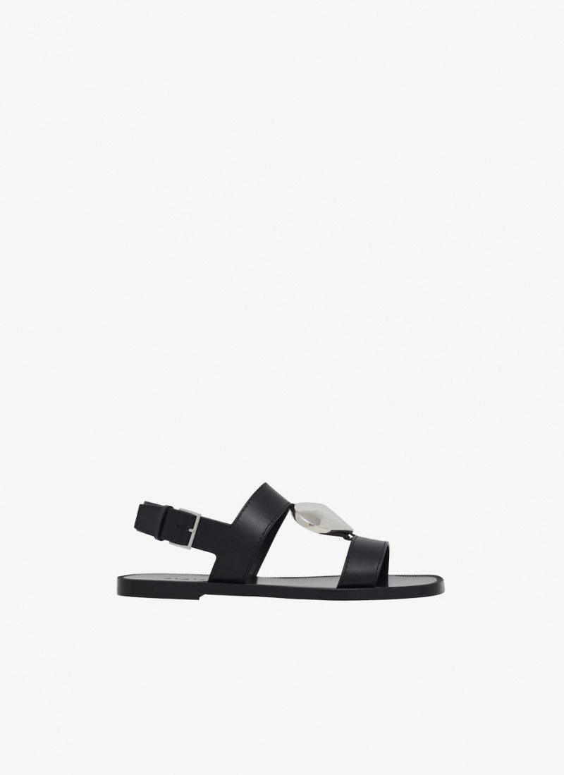 Alaia Flache Le Cœur Sandalen Damen Schwarz Österreich | O5V-0275