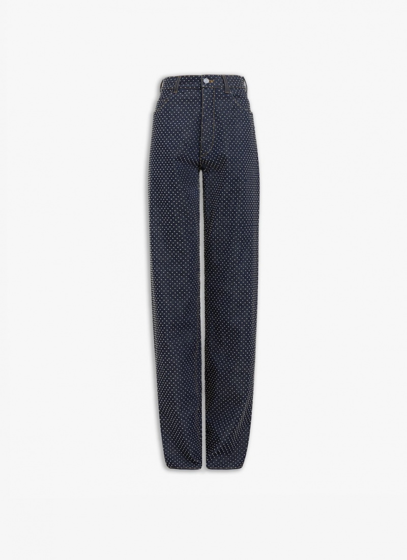 Alaia Gerade Denim Hose Damen Schwarz Österreich | V0M-3961