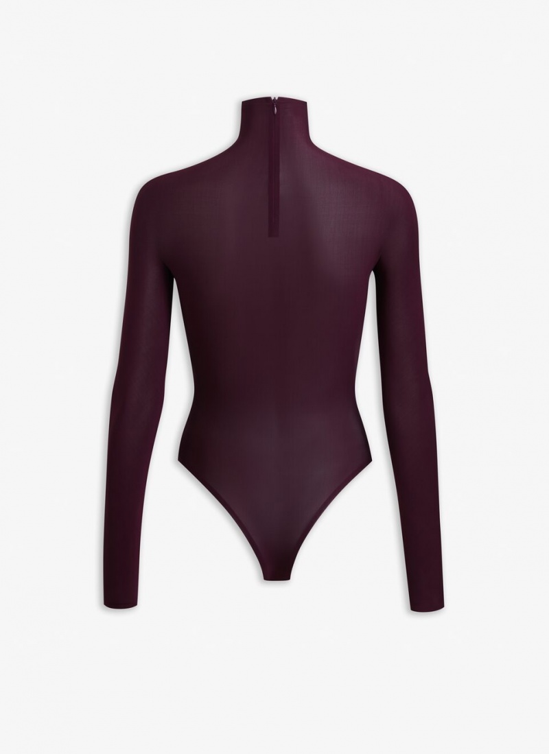 Alaia High Neck Jersey Body Bodys Damen Bordeaux Österreich | U5Y-0256