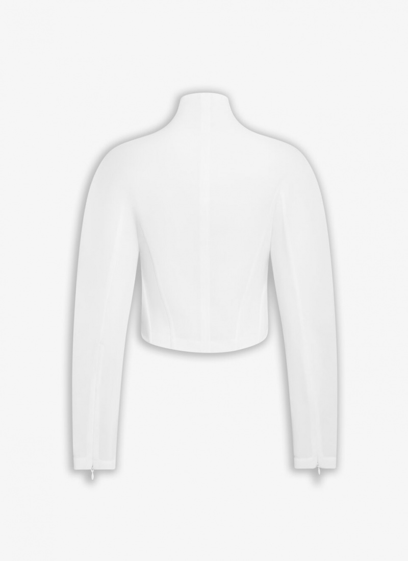 Alaia Highneck Jacket Mäntel Damen Weiß Österreich | V1B-3441