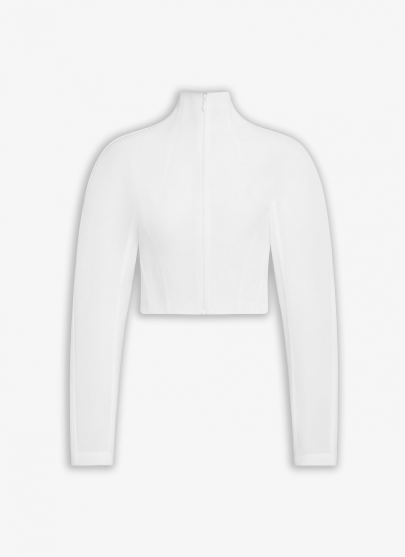 Alaia Highneck Jacket Mäntel Damen Weiß Österreich | V1B-3441