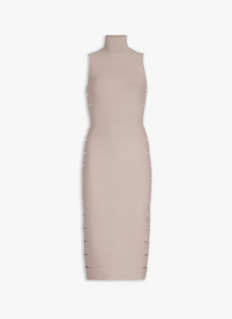 Alaia Knit Band Kleid Damen Nude Österreich | E3J-5160