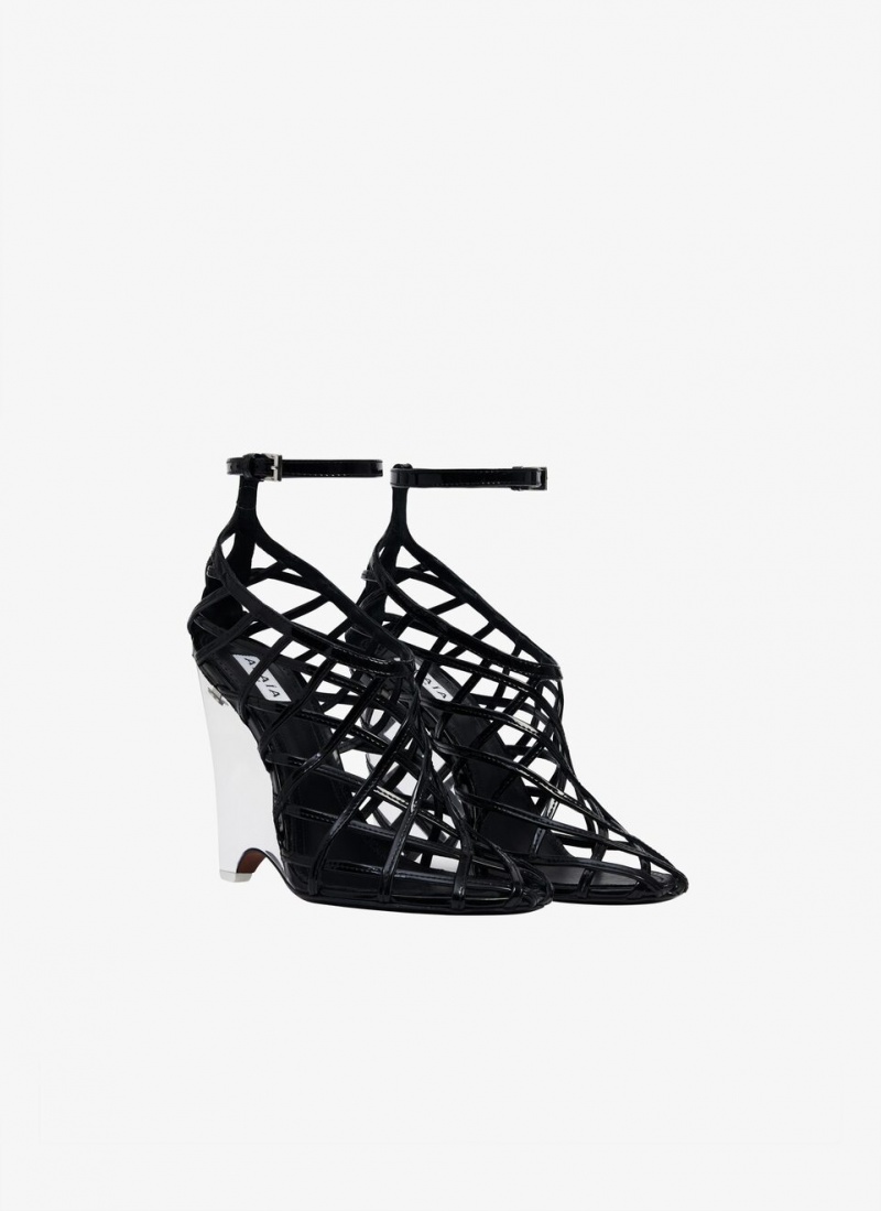 Alaia La Cage Wedge Pumps Damen Schwarz Österreich | N8X-2151