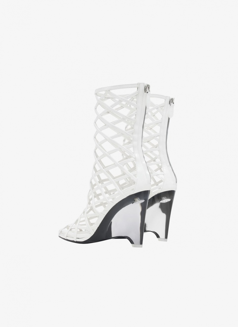 Alaia La Cage Wedge Stiefel Damen Weiß Österreich | F2C-2951