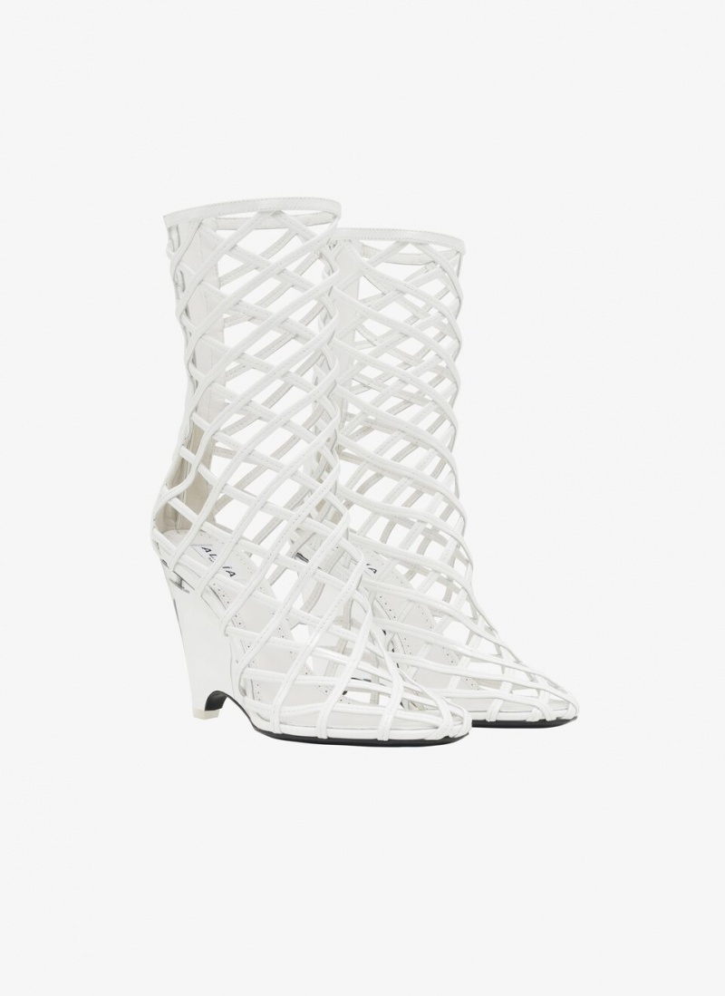 Alaia La Cage Wedge Stiefel Damen Weiß Österreich | F2C-2951