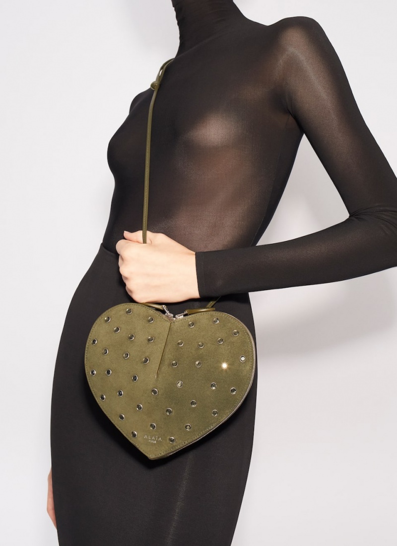 Alaia Le Cœur Heart Bag Damen Grün Österreich | J8K-0618