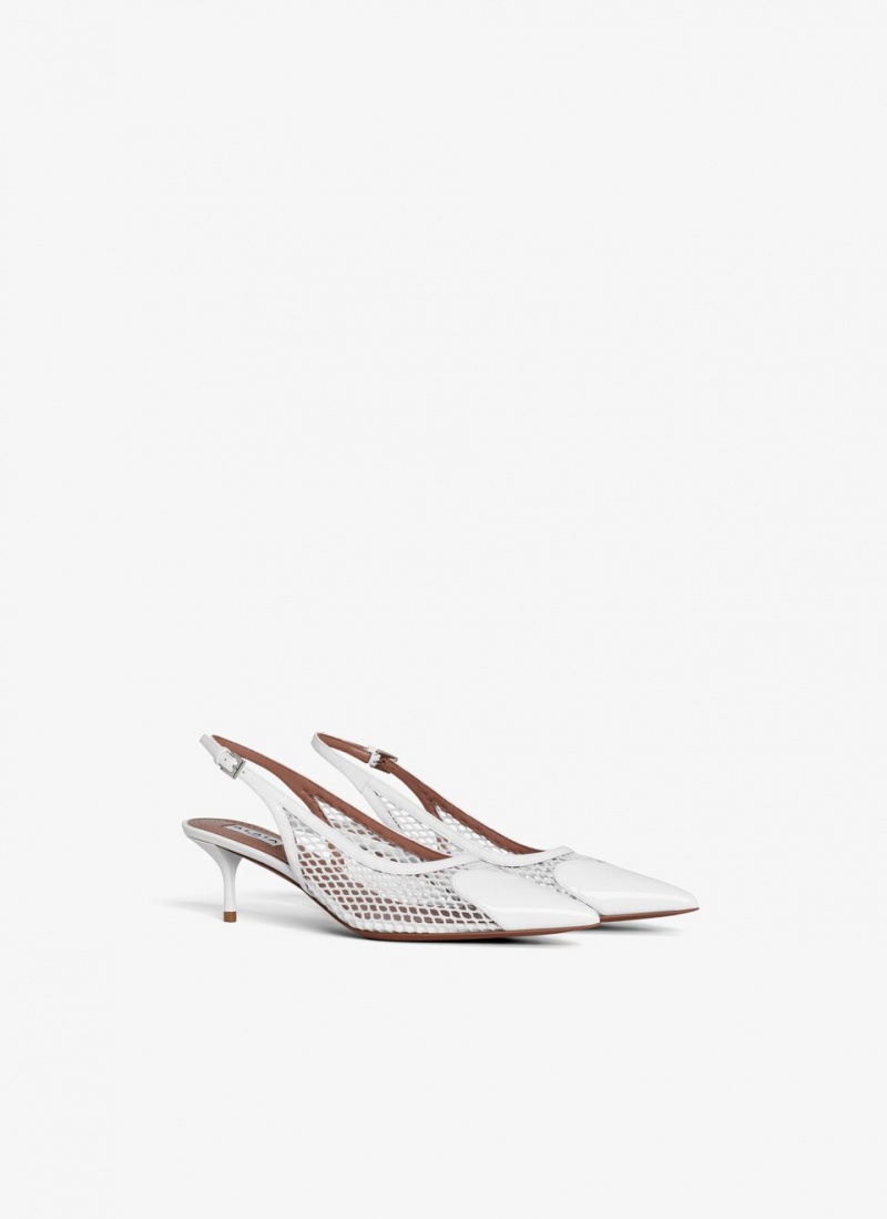 Alaia Le Cœur Slingbacks Pumps Damen Weiß Österreich | U3C-0633