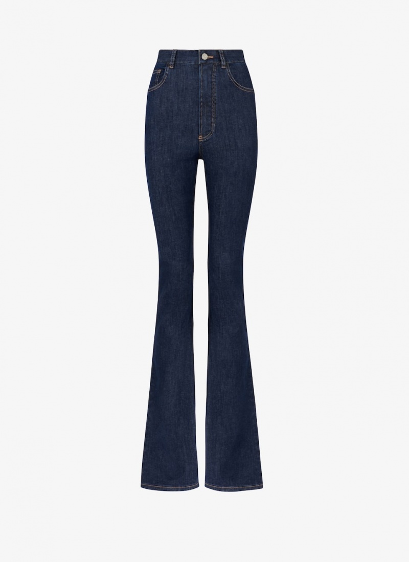 Alaia Long Bootcut Denim Hose Damen Blau Österreich | F0U-6379