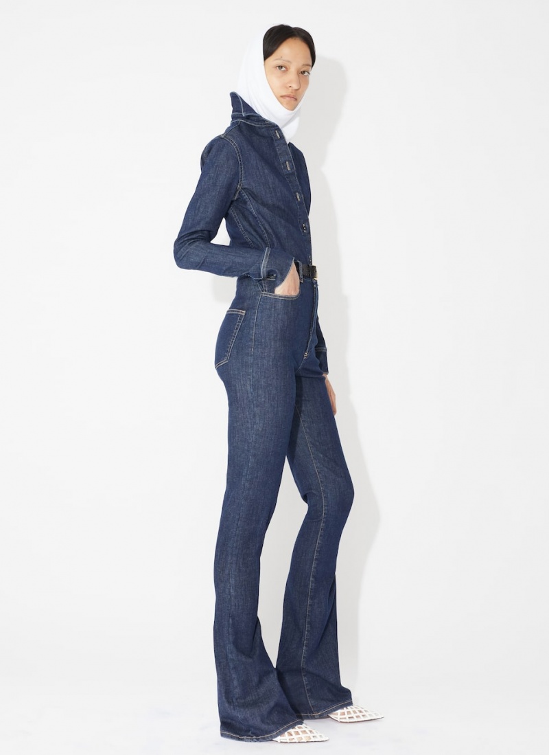 Alaia Long Bootcut Denim Hose Damen Blau Österreich | E6P-7877